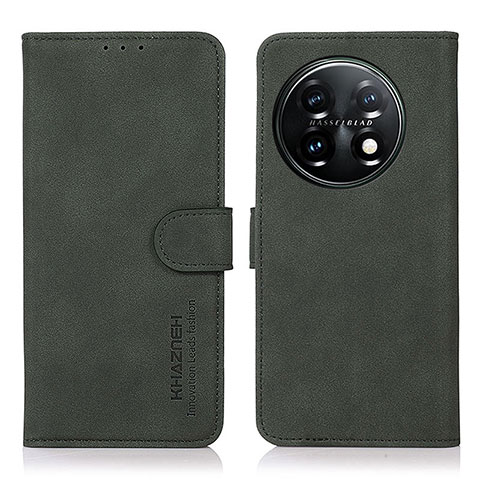 Custodia Portafoglio In Pelle Cover con Supporto D01Y per OnePlus 11 5G Verde