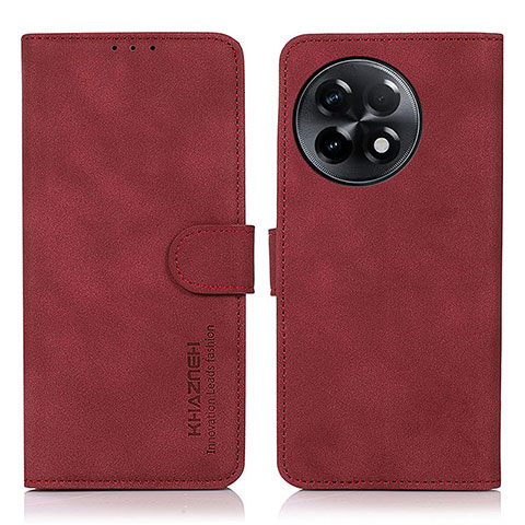 Custodia Portafoglio In Pelle Cover con Supporto D01Y per OnePlus 11R 5G Rosso