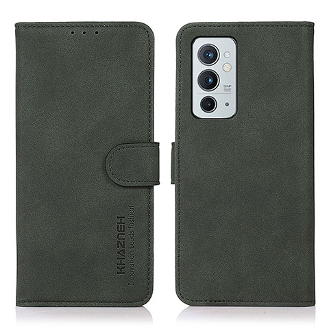 Custodia Portafoglio In Pelle Cover con Supporto D01Y per OnePlus 9RT 5G Verde