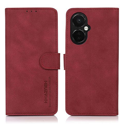 Custodia Portafoglio In Pelle Cover con Supporto D01Y per OnePlus Nord CE 3 5G Rosso