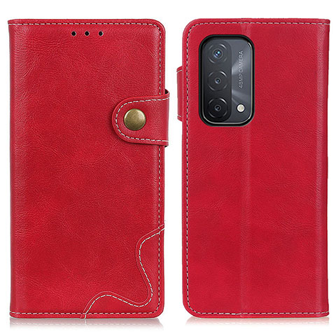 Custodia Portafoglio In Pelle Cover con Supporto D01Y per Oppo A54 5G Rosso