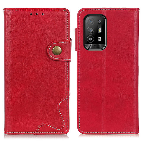 Custodia Portafoglio In Pelle Cover con Supporto D01Y per Oppo A94 5G Rosso