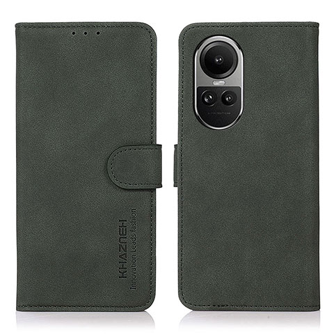 Custodia Portafoglio In Pelle Cover con Supporto D01Y per Oppo Reno10 5G Verde