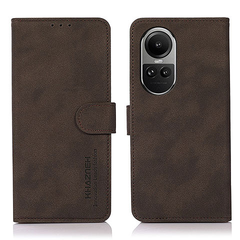 Custodia Portafoglio In Pelle Cover con Supporto D01Y per Oppo Reno10 Pro 5G Marrone