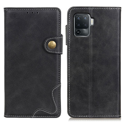 Custodia Portafoglio In Pelle Cover con Supporto D01Y per Oppo Reno5 Lite Nero