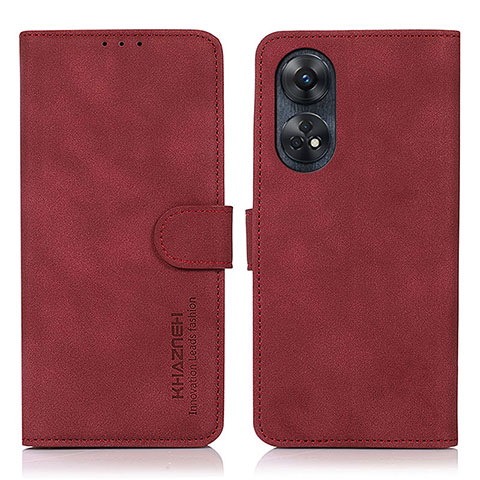 Custodia Portafoglio In Pelle Cover con Supporto D01Y per Oppo Reno8 T 4G Rosso