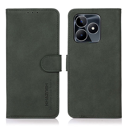 Custodia Portafoglio In Pelle Cover con Supporto D01Y per Realme Narzo N53 Verde