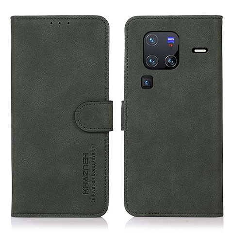 Custodia Portafoglio In Pelle Cover con Supporto D01Y per Vivo X80 Pro 5G Verde