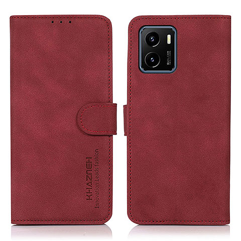 Custodia Portafoglio In Pelle Cover con Supporto D01Y per Vivo Y15C Rosso