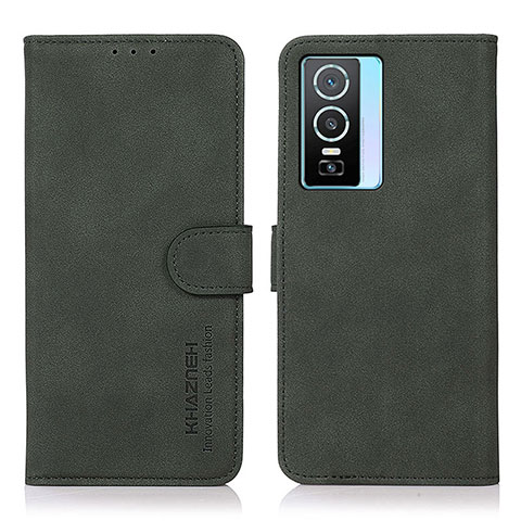 Custodia Portafoglio In Pelle Cover con Supporto D01Y per Vivo Y76s 5G Verde