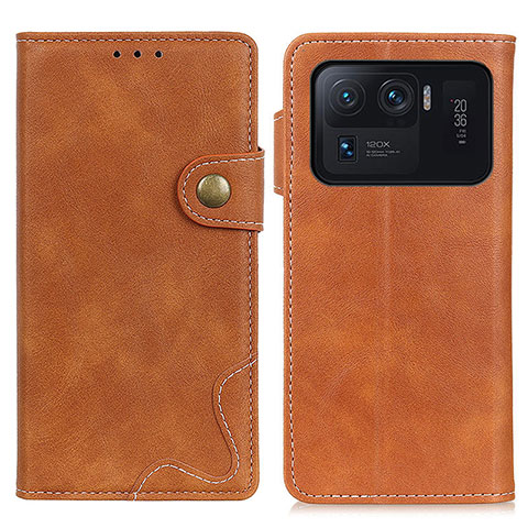 Custodia Portafoglio In Pelle Cover con Supporto D01Y per Xiaomi Mi 11 Ultra 5G Marrone