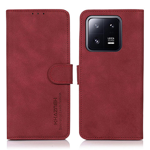 Custodia Portafoglio In Pelle Cover con Supporto D01Y per Xiaomi Mi 13 Pro 5G Rosso