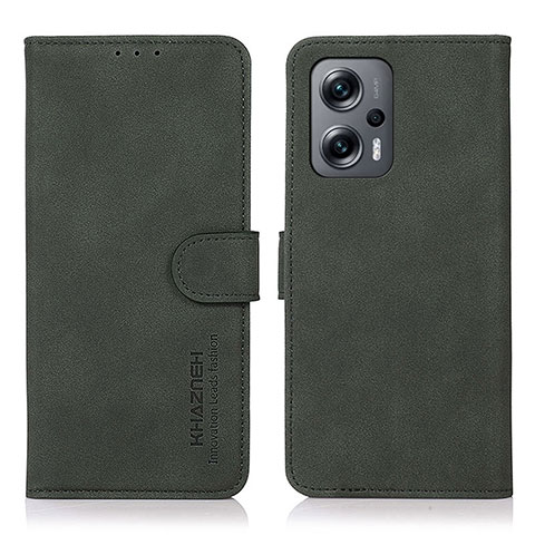 Custodia Portafoglio In Pelle Cover con Supporto D01Y per Xiaomi Poco F5 5G Verde