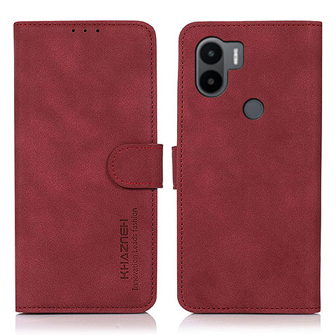 Custodia Portafoglio In Pelle Cover con Supporto D01Y per Xiaomi Redmi A1 Plus Rosso