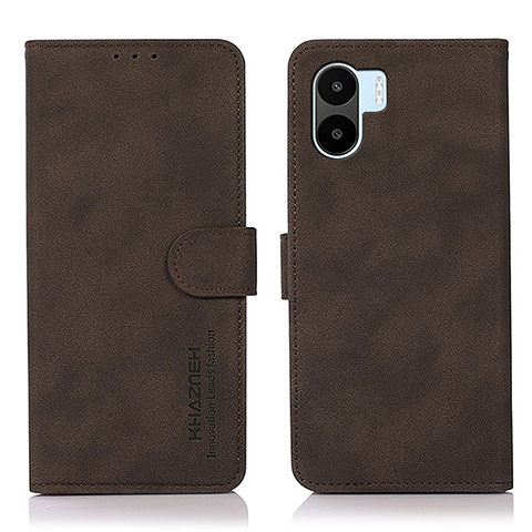 Custodia Portafoglio In Pelle Cover con Supporto D01Y per Xiaomi Redmi A2 Marrone