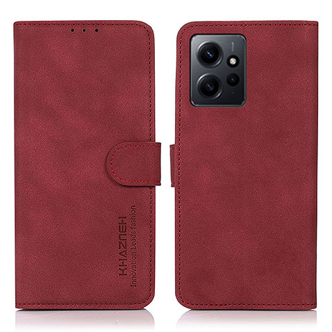 Custodia Portafoglio In Pelle Cover con Supporto D01Y per Xiaomi Redmi Note 12 4G Rosso