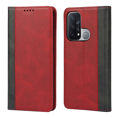 Custodia Portafoglio In Pelle Cover con Supporto D02T per Oppo Reno5 A Rosso