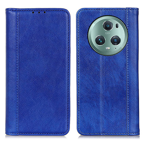 Custodia Portafoglio In Pelle Cover con Supporto D03Y per Huawei Honor Magic5 Pro 5G Blu