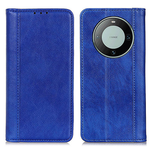 Custodia Portafoglio In Pelle Cover con Supporto D03Y per Huawei Mate 60 Blu