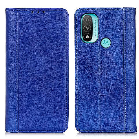 Custodia Portafoglio In Pelle Cover con Supporto D03Y per Motorola Moto E40 Blu