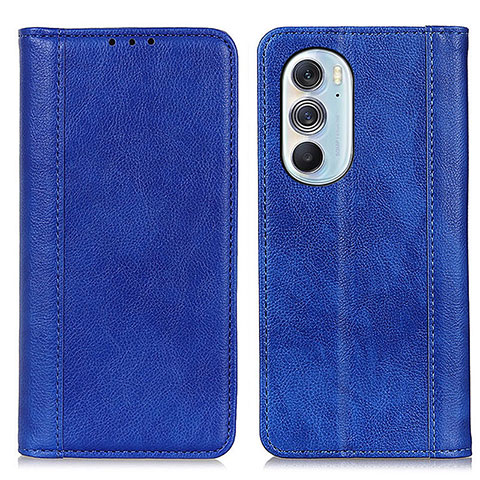 Custodia Portafoglio In Pelle Cover con Supporto D03Y per Motorola Moto Edge Plus (2022) 5G Blu