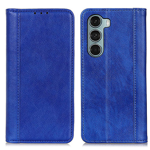 Custodia Portafoglio In Pelle Cover con Supporto D03Y per Motorola Moto Edge S30 5G Blu