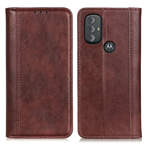 Custodia Portafoglio In Pelle Cover con Supporto D03Y per Motorola Moto G Power (2022) Marrone