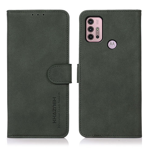 Custodia Portafoglio In Pelle Cover con Supporto D03Y per Motorola Moto G10 Power Verde