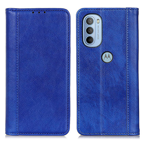 Custodia Portafoglio In Pelle Cover con Supporto D03Y per Motorola Moto G41 Blu