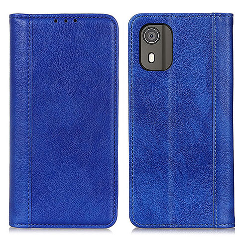 Custodia Portafoglio In Pelle Cover con Supporto D03Y per Nokia C02 Blu