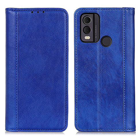 Custodia Portafoglio In Pelle Cover con Supporto D03Y per Nokia C22 Blu