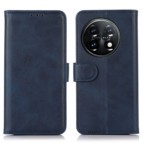 Custodia Portafoglio In Pelle Cover con Supporto D03Y per OnePlus 11 5G Blu