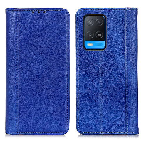 Custodia Portafoglio In Pelle Cover con Supporto D03Y per Oppo A54 4G Blu