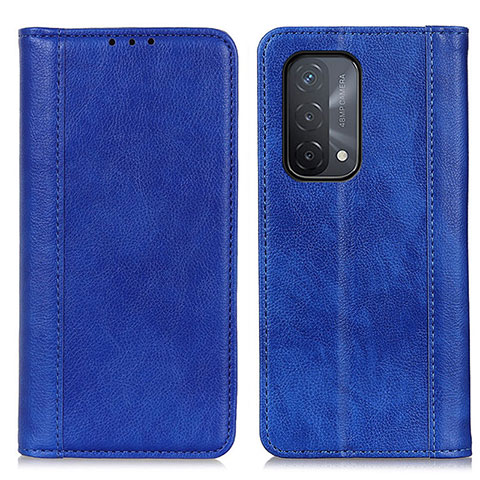 Custodia Portafoglio In Pelle Cover con Supporto D03Y per Oppo A54 5G Blu