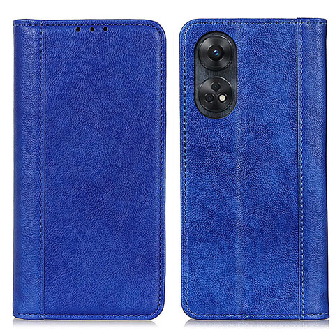 Custodia Portafoglio In Pelle Cover con Supporto D03Y per Oppo Reno8 T 4G Blu