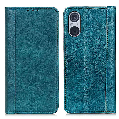 Custodia Portafoglio In Pelle Cover con Supporto D03Y per Sony Xperia 5 V Verde