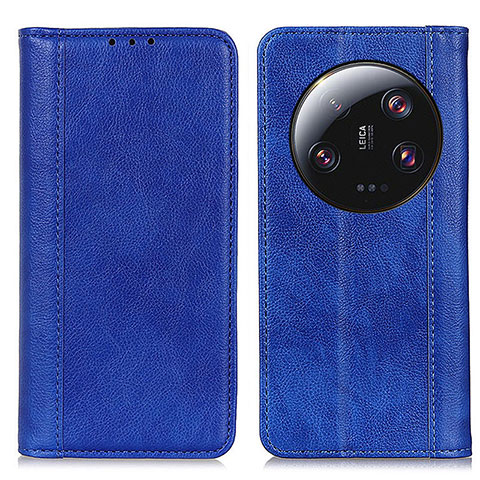 Custodia Portafoglio In Pelle Cover con Supporto D03Y per Xiaomi Mi 13 Ultra 5G Blu