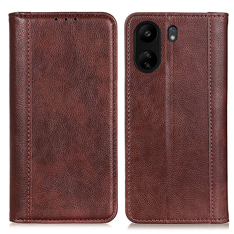 Custodia Portafoglio In Pelle Cover con Supporto D03Y per Xiaomi Redmi 13C Marrone