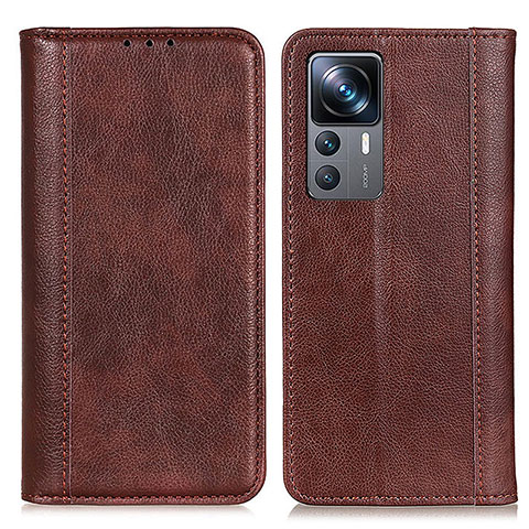 Custodia Portafoglio In Pelle Cover con Supporto D03Y per Xiaomi Redmi K50 Ultra 5G Marrone