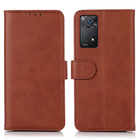 Custodia Portafoglio In Pelle Cover con Supporto D03Y per Xiaomi Redmi Note 11 Pro 5G Marrone