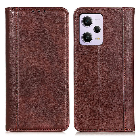 Custodia Portafoglio In Pelle Cover con Supporto D03Y per Xiaomi Redmi Note 12 Explorer Marrone