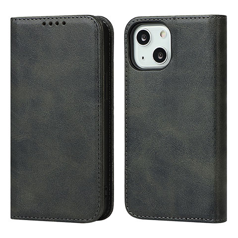 Custodia Portafoglio In Pelle Cover con Supporto D04T per Apple iPhone 14 Nero