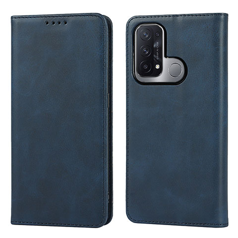 Custodia Portafoglio In Pelle Cover con Supporto D04T per Oppo Reno5 A Blu