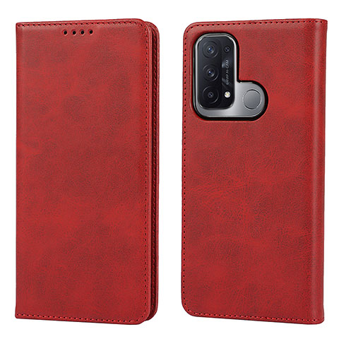 Custodia Portafoglio In Pelle Cover con Supporto D04T per Oppo Reno5 A Rosso