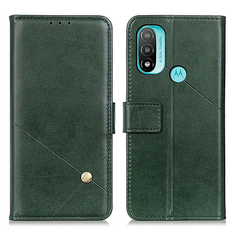 Custodia Portafoglio In Pelle Cover con Supporto D04Y per Motorola Moto E30 Verde