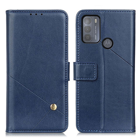 Custodia Portafoglio In Pelle Cover con Supporto D04Y per Motorola Moto G50 Blu