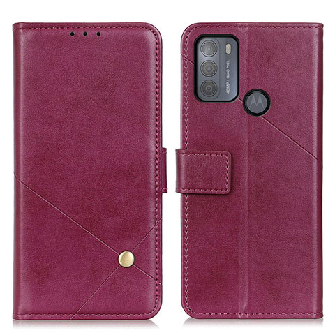 Custodia Portafoglio In Pelle Cover con Supporto D04Y per Motorola Moto G50 Viola