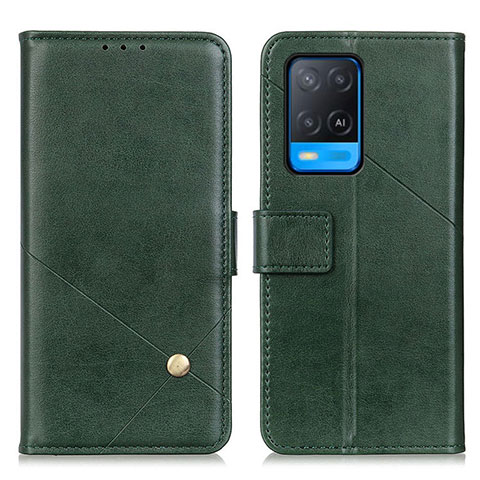 Custodia Portafoglio In Pelle Cover con Supporto D04Y per Oppo A54 4G Verde