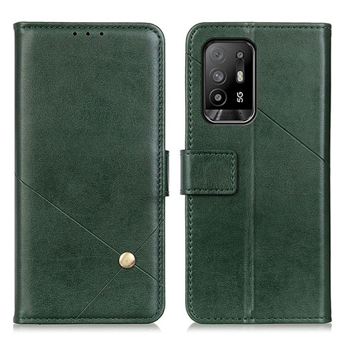 Custodia Portafoglio In Pelle Cover con Supporto D04Y per Oppo A95 5G Verde