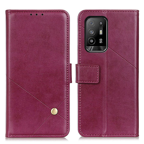 Custodia Portafoglio In Pelle Cover con Supporto D04Y per Oppo A95 5G Viola